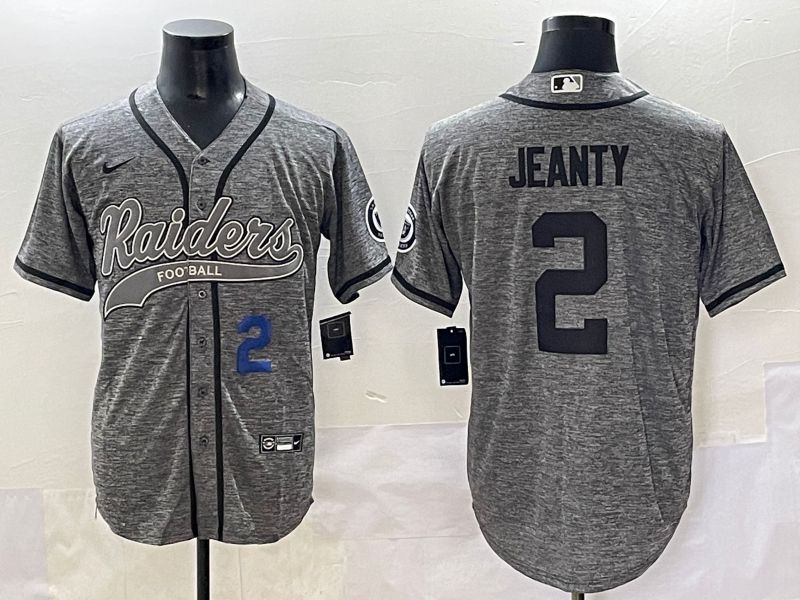 Men 2025 Oakland Raiders 2 Jeanty Grey Joint Name Nike Limited NFL Jersey style 2
